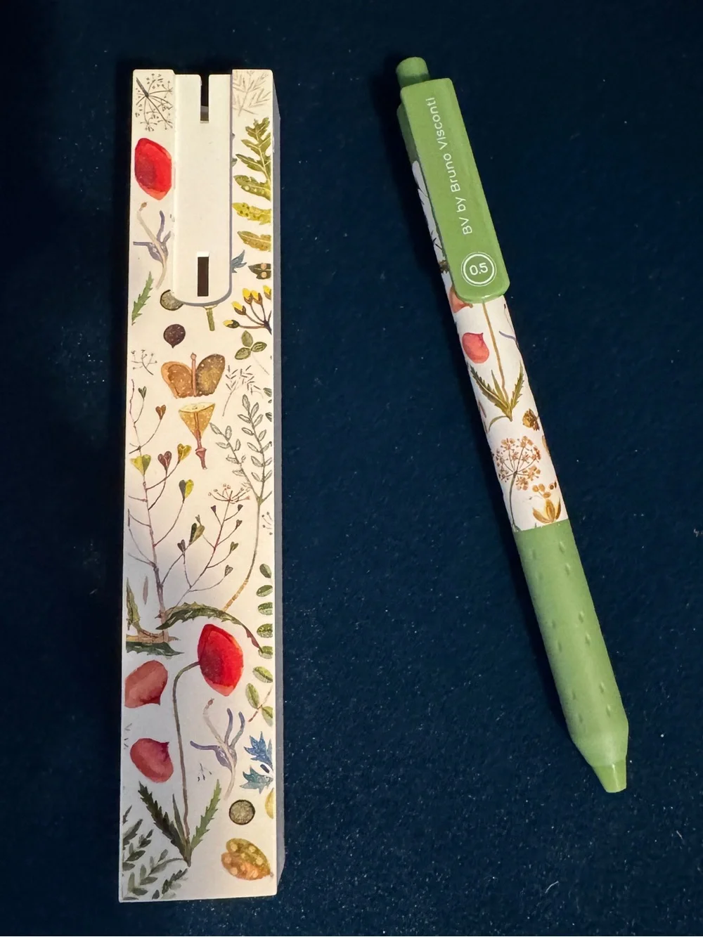 BV by Bruno Visconti Dreambox Ballpoint Click Pen in A Gift Box Greens & Flowers